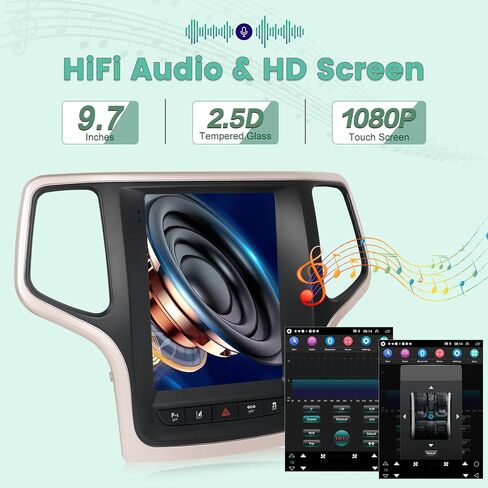 2g+64g راديو لجيب Grand Cherokee 2014-2020 ، 9.7 بوصة شاشة Android Touch Screen Grand Cherokee Car Stereo ، Carplay/Android Auto/Hi-Fi Audio/1080p/SWC/Bluetooth in Saudi Arabia