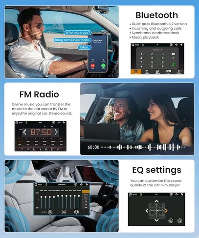reimoody 9 بوصة ستريو سيارة دين واحدة مع Carplay اللاسلكي Android Auto ، 1 Din Car Radio Carplay مع رابط المرآة ، Bluetooth 5.0 ، راديو FM ، EQ ، USB/AUX/TF/SWC/DVR/MIC كاميرا احتياطية in Saudi Arabia