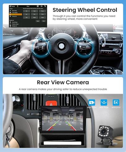 reimoody 9 بوصة ستريو سيارة دين واحدة مع Carplay اللاسلكي Android Auto ، 1 Din Car Radio Carplay مع رابط المرآة ، Bluetooth 5.0 ، راديو FM ، EQ ، USB/AUX/TF/SWC/DVR/MIC كاميرا احتياطية in Saudi Arabia
