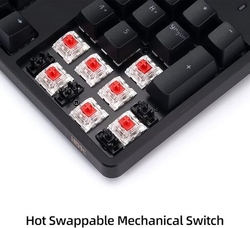 IROK FE87/104 RGB Mechanical Keyboard, Hot Swappable, Customizable Backlit, Magnet Upper Cover Type-C Wired Gaming Keyboard for Mac Windows-Black/Red Switch in Saudi Arabia