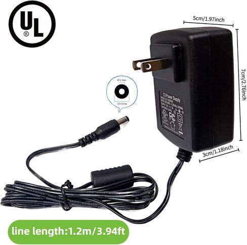 محول الطاقة 12V 2A ، AC 100-240V إلى DC 12V 2000ma ، 5.5 مم × 2.1 مم ، سلك 3.94 قدم ، شاحن جدران الولايات المتحدة لكاميرا CCTV ، DVR ، NVR ، مصابيح الشريط LED ، جهاز التوجيه ، الأجهزة الصوتية in Kuwait
