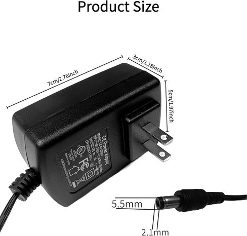 محول الطاقة 12V 2A ، AC 100-240V إلى DC 12V 2000ma ، 5.5 مم × 2.1 مم ، سلك 3.94 قدم ، شاحن جدران الولايات المتحدة لكاميرا CCTV ، DVR ، NVR ، مصابيح الشريط LED ، جهاز التوجيه ، الأجهزة الصوتية in Kuwait