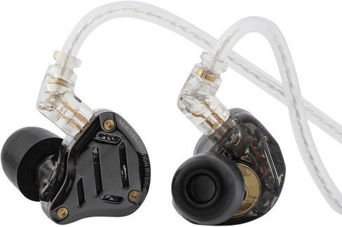 Linsoul KZ ZS10 Pro 2dd + 4Ba in Ear Monitor IEM (Black ، with MIC) + Kiwi Ears Flex Ambud ، 3 أزواج ، S/M/L Size in Saudi Arabia
