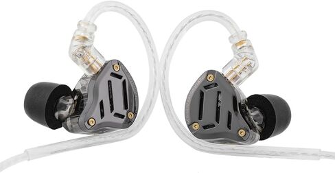 Linsoul KZ ZS10 Pro 2dd + 4Ba in Ear Monitor IEM (Black ، with MIC) + Kiwi Ears Flex Ambud ، 3 أزواج ، S/M/L Size in Saudi Arabia