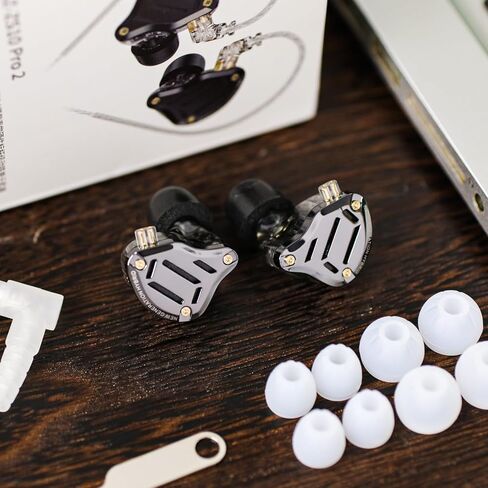 Linsoul KZ ZS10 Pro 2dd + 4Ba in Ear Monitor IEM (Black ، with MIC) + Kiwi Ears Flex Ambud ، 3 أزواج ، S/M/L Size in Saudi Arabia