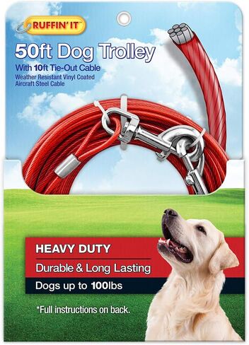 Ruffin' It 15 Foot Cable Tie Out with Corkscrew Stake for Dogs Up To 70lbs in Saudi Arabia