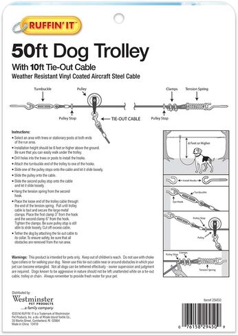 Ruffin' It 15 Foot Cable Tie Out with Corkscrew Stake for Dogs Up To 70lbs in Saudi Arabia