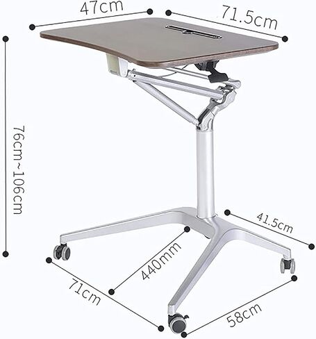 Adjustable Mobile Side Table with Wheels - Overbed Computer Table for Reading & Nursing, Ideal for Bedridden & Elderly, Height Adjustable Sofa End Table in Saudi Arabia