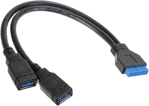Motherboard USB 3.0 20pin Male to USB 3.0 Female Cord for PC Computer Case 2 Port USB3.0 to Mainboard 20Pin Header Adapter in Saudi Arabia