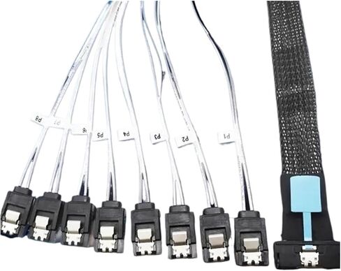 AEF1-0.5M PCI-E Slimline S/AS SFF-8654 8I to 8X SATA Server Hard Drive Conversion Cord SFF-8654 74P to 8Xsata 7P Cord in Saudi Arabia