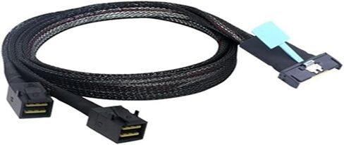 T31C- 8I to 2 X SFF 8643 Cord PCIE Gen5 MCIO 8X to S/AS HD SFF 8643 High Speed Cord for Server Data Center(Black 1M) in Saudi Arabia