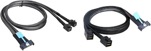 T31C- 8I to 2 X SFF 8643 Cord PCIE Gen5 MCIO 8X to S/AS HD SFF 8643 High Speed Cord for Server Data Center(Black 1M) in Saudi Arabia