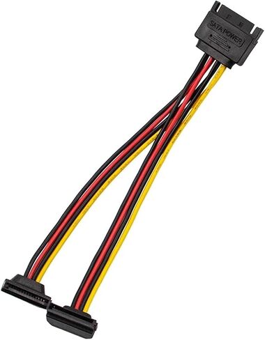 SATA II DISK POWER 15PIN SATA MALE TO 2 15PIN POWER HDD SPLITTER H &*igh qu> ality y 1 to 2 cable cable in Saudi Arabia