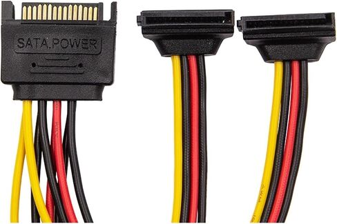 SATA II DISK POWER 15PIN SATA MALE TO 2 15PIN POWER HDD SPLITTER H &*igh qu> ality y 1 to 2 cable cable in Saudi Arabia