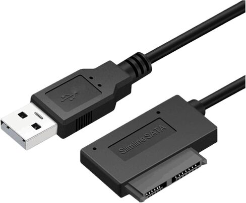 USB 2.0 to M1ni Sata II 7+6 13Pin Adapter Converter Cable for CD/DVD ROM Slimline Drive Converter HDD Caddy in Saudi Arabia