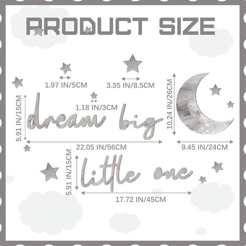 15 Pcs Dream Big Little One Wooden Nursery Wall Decor Boho Moon Stars Babyroom Wall Art Neutral Nursery Hang on Wall Sign for Boys Girls Bedroom Home Farmhouse Living Playroom in Saudi Arabia