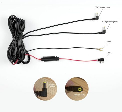 Car TV Headrest Monitor Hardwired Kit Battery Fuse Power Cable (2 Ports) in Kuwait