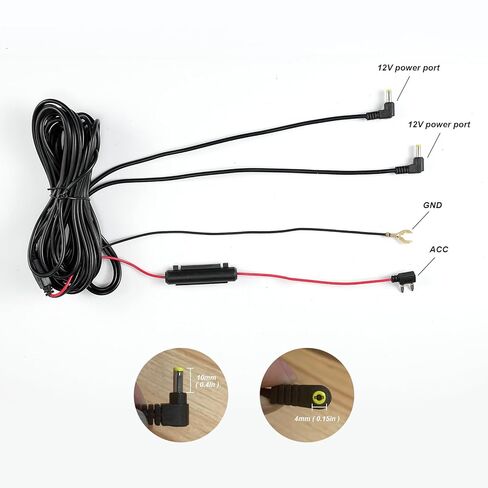 Car TV Headrest Monitor Hardwired Kit Battery Fuse Cable (منفذان) in Kuwait