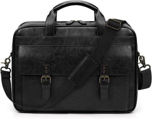 RAINSMORE Messenger Bag for Men 16 Inch Laptop Bag Vintage Leather Waterproof Laptop Briefcases Large Computer Satchel Bag in Saudi Arabia