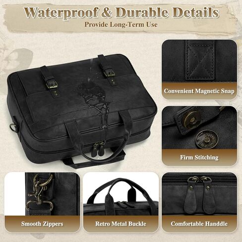 RAINSMORE Messenger Bag for Men 16 Inch Laptop Bag Vintage Leather Waterproof Laptop Briefcases Large Computer Satchel Bag in Saudi Arabia