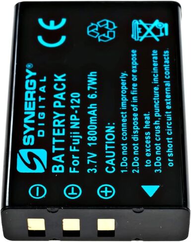Synergy Digital Camera Battery, Compatible with Aiptek DXG-595V Digital Camera, (li-ion, 3.7V, 1800 mAh) Ultra High Capacity, Replacement for Fuji NP-120 Battery in Saudi Arabia