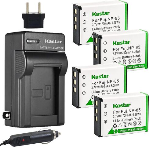 Kastar Battery (4-Pack) and Charger Kit for Fujifilm NP-85, BC-85, BC-85A and Fujifilm FinePix S1, SL240, SL260, SL280, SL300, SL305, SL1000 Cameras in Saudi Arabia