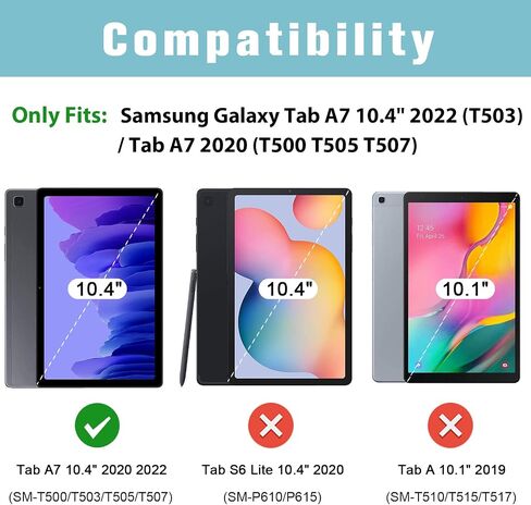 Procase Kids Case for Galaxy Tab A7 10.4 2020 (T500 T503 T505 T507) ، مقبض مقبض قابل للتحويل الصدمة قضية وقائية خفيفة الوزن ودية لـ 10.4 بوصة من Galaxy Tab A7 -Blue in Saudi Arabia
