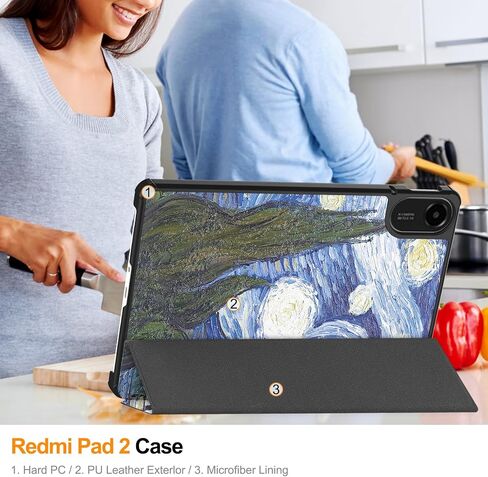 حالة ذكية لـ Xiaomi Redmi Pad 2 11 بوصة 2025 ، غطاء Trifold Trifold Lightweate ذكي مع WIKE/SLEAIN in Kuwait