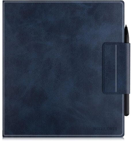 BOZHUORUI Slim Case for 13.3" Boox Note Max (2024) & 13.3" Boox Tab X C (2025) | Pen Clasp Design | Book Folio Style | with Sleep/Wake | Vegan PU Leather Ultra-Thin Magnetic SleepCover (Rock Black) in Kuwait