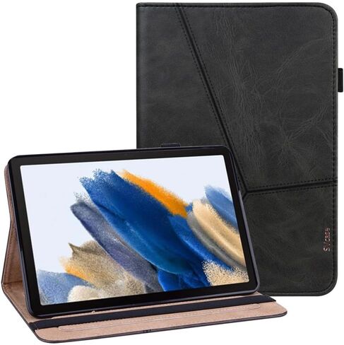Premium for Galaxy Tab A9 Plus 11 case with Card Slots PU Leather Line Imprinted Tablet Cover - Black in Saudi Arabia