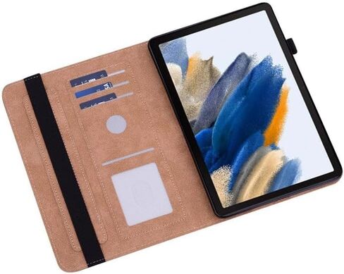 Premium for Galaxy Tab A9 Plus 11 case with Card Slots PU Leather Line Imprinted Tablet Cover - Black in Saudi Arabia