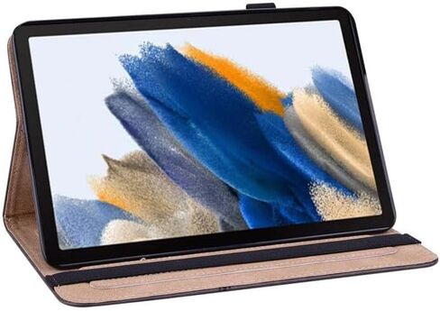 Premium for Galaxy Tab A9 Plus 11 case with Card Slots PU Leather Line Imprinted Tablet Cover - Black in Saudi Arabia