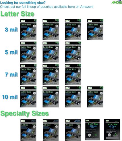 Apache 4x6 Laminating Pouches, 5 Mil, Pack of 50 Laminating Sheets 4x6 in Kuwait