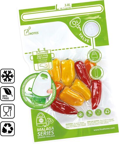 FOSA Reusable Vacuum Food Storage Bags Vacuum Zipper Bag, Small (6 x 10 inches), 20 pack in Saudi Arabia