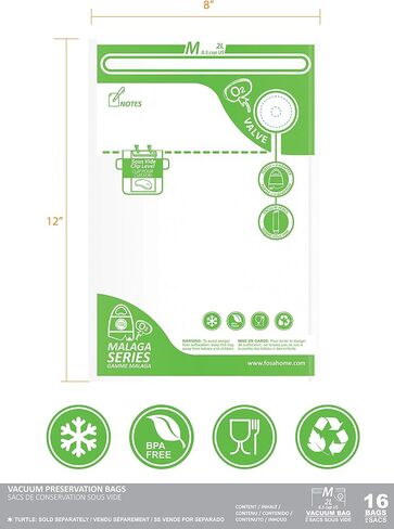 FOSA Reusable Vacuum Food Storage Bags Vacuum Zipper Bag, Small (6 x 10 inches), 20 pack in Saudi Arabia