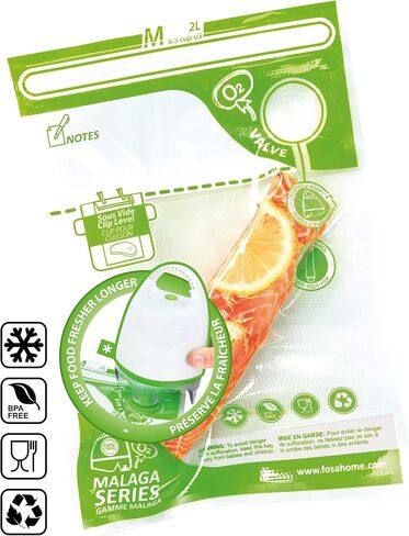 FOSA Reusable Vacuum Food Storage Bags Vacuum Zipper Bag, Small (6 x 10 inches), 20 pack in Saudi Arabia