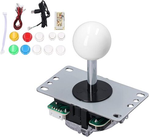 Leapiture Arcade Game Moverystick Kits ، Zero Delay Game DIY Kit Parts with Encoder Board 10 Buttons Bowluction for Mame (White2) in Saudi Arabia