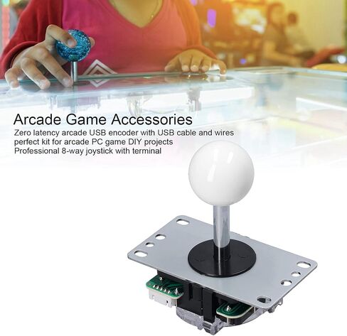 Leapiture Arcade Game Moverystick Kits ، Zero Delay Game DIY Kit Parts with Encoder Board 10 Buttons Bowluction for Mame (White2) in Saudi Arabia