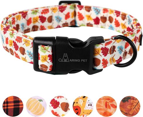 ARING PET St Patrick's Day Dog Collar-Cute Clovers Dog Collar, Adjustable Cotton Shamrock Pet Collar Trefoil Puppy Collars with Quick Release Buckle in Kuwait