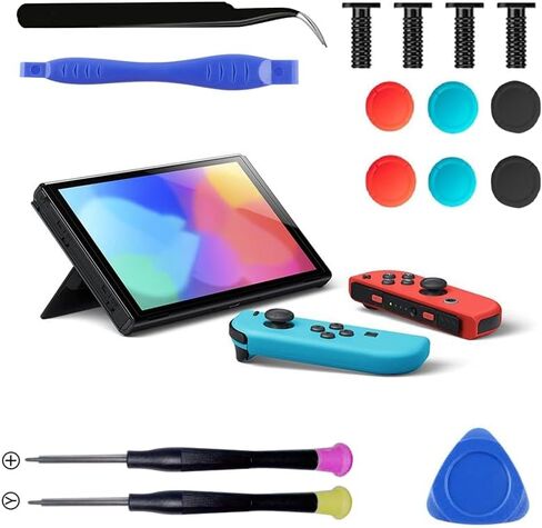 استبدال Lite عصا التحكم للتبديل لايت ، تحكم المقبض عصا التحكم في مفتاح LCD / OLED JOY CON & SWITCH LITE التناظرية ملحقات مجموعة أدوات الإكسسوارات y1.5 / +1.5 مفك البراغي وأغطية عصا اللون in Kuwait