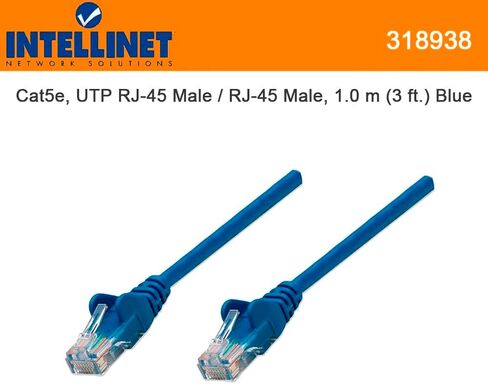 Cable Network Cable (حزمة 10 حزم) ، CAT5E ، UTP RJ-45 Male/RJ-45 Male ، 1.0 M (3 أقدام) الأزرق (318938-10pk) in Kuwait
