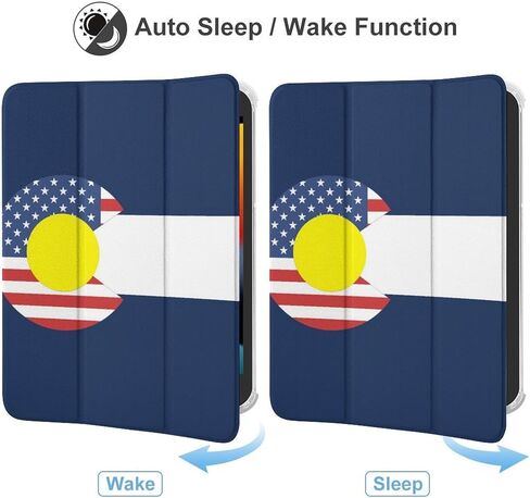 United States Colorado Flag Case with Pen Pend Slim Lightweight Trifold Stand متوافق مع iPad Mini 4/5/6 Mini6 （8.3in） in Kuwait