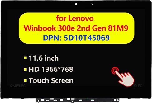 استبدال Lenovo Winbook 300e 2nd Gen Notebook 81M9 محمول اللمس الشاشة عرض LCD Module Screen Module Assigbly مع مدي 5D10T45069 in Saudi Arabia