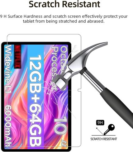 واقي الشاشة للاتصالات CTAB CTAB 10 10.1 بوصة Android 15 Tablet ، HD HD Scratch Resistant Glass Film For Callsky-Tab CTAB 10 Drop Protection ، Touch Contensive ، Anti-Pingerprint ، 1 Pack. in Kuwait