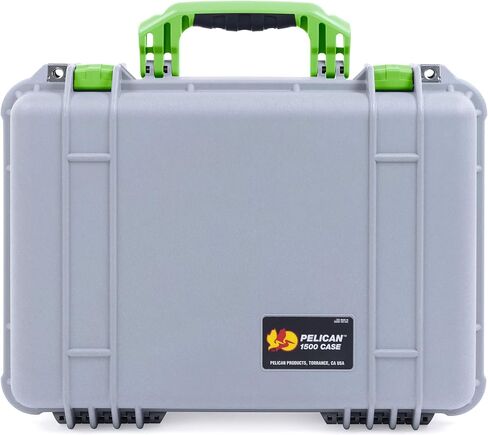 New Pelican Silver & Lime Green 1500 Case. مع رغوة. in Kuwait