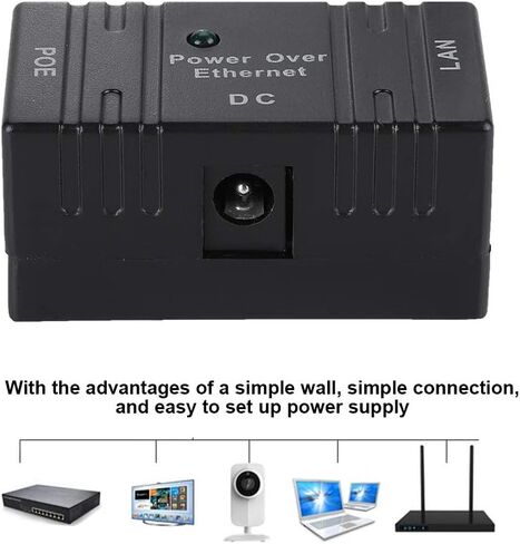 Diooche Poe Power Bank Module ، Mini Poe Combiner Siperator Universal RJ45 Connector AP Network Bridge Poe Injector لجهاز التوجيه ، مفتاح الشبكة ، واجهة شبكة مضيف الكمبيوتر (أسود) in Saudi Arabia