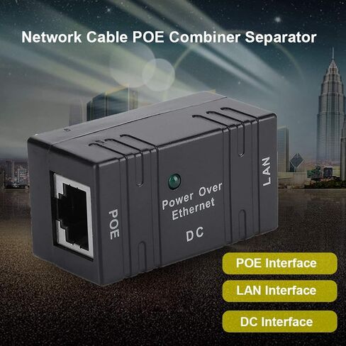 Diooche Poe Power Bank Module ، Mini Poe Combiner Siperator Universal RJ45 Connector AP Network Bridge Poe Injector لجهاز التوجيه ، مفتاح الشبكة ، واجهة شبكة مضيف الكمبيوتر (أسود) in Saudi Arabia
