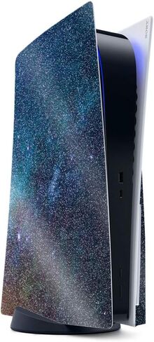 MightySkins Glossy Glitter Gaming Skin for PS5 / Playstation 5 - Galactic Landscape | Durable High-Gloss Glitter Finish | Easy to Apply and Change Style | Made in The USA in Saudi Arabia