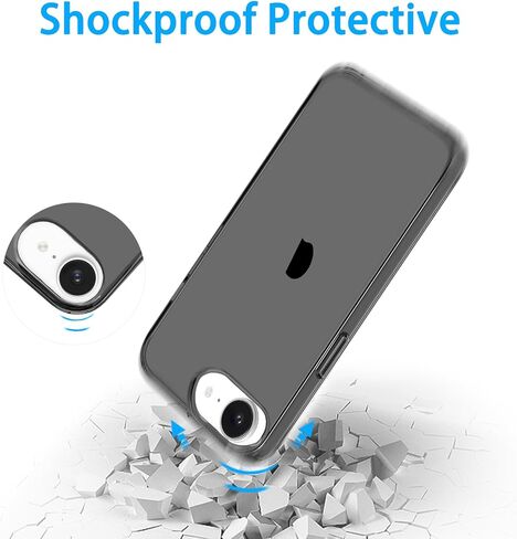 متوافق مع حالة iPhone 16E CASE واضحة وشفافة ناعمة مقاومة للصدمات واقي من الحماية الرقيقة النحيفة الغطاء لمدة 16 هـ 6.1 بوصة ، واضحة in Kuwait