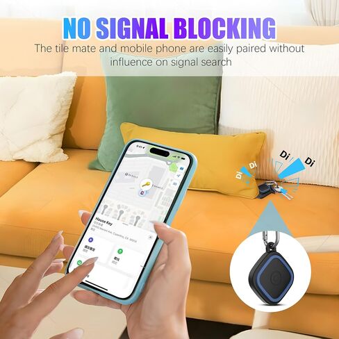 2-Pack Silicone Case for Tile Mate (2024/2022), Rugged Full Protective Cover for Tile Life360 Mate Tracker Anti-Slip Soft Tlie Mate Holder with Key Ring for Keys, Bag, Luggage, Pets (Black+Blue) in Saudi Arabia